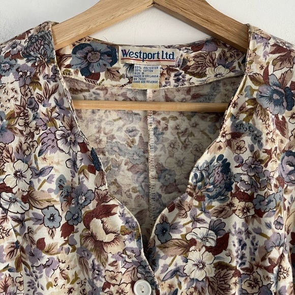 Vintage Floral Button Romper - S - Picture 4 of 5